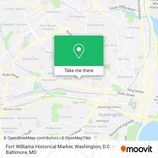 Fort Williams Historical Marker map