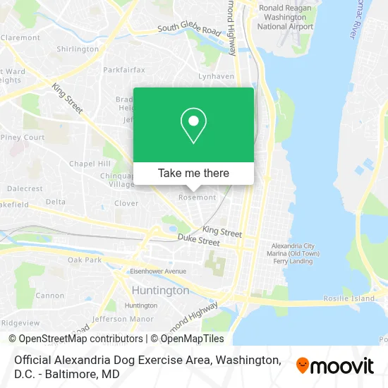 Official Alexandria Dog Exercise Area map