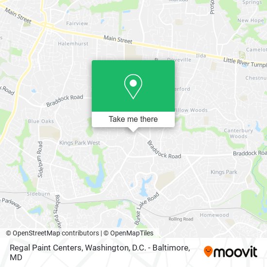 Regal Paint Centers map