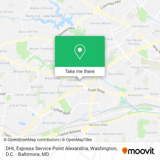 DHL Express Service Point Alexandria map