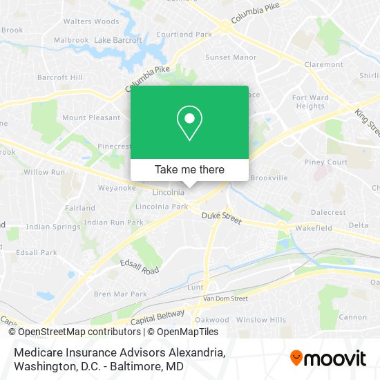 Mapa de Medicare Insurance Advisors Alexandria