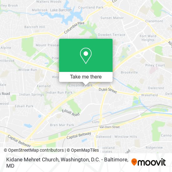 Kidane Mehret Church map