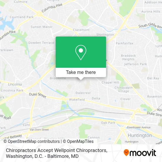 Chiropractors Accept Wellpoint Chiropractors map