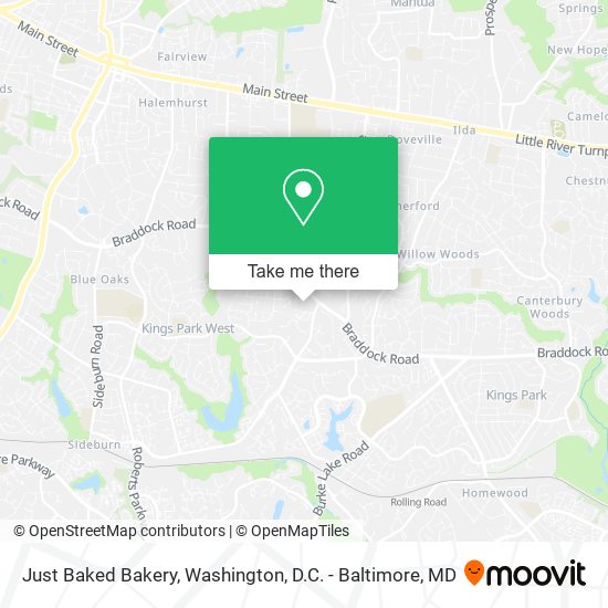 Mapa de Just Baked Bakery