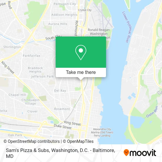 Sam's Pizza & Subs map