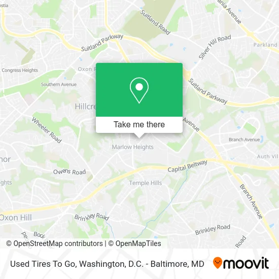 Used Tires To Go map