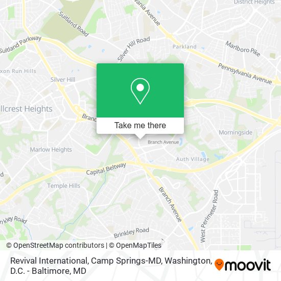 Revival International, Camp Springs-MD map