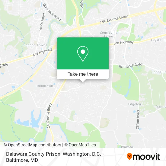 Delaware County Prison map