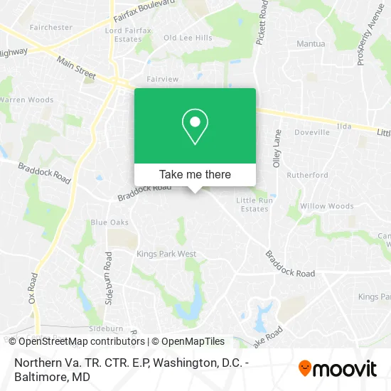 Mapa de Northern Va. TR. CTR. E.P