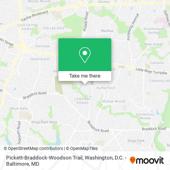 Pickett-Braddock-Woodson Trail map