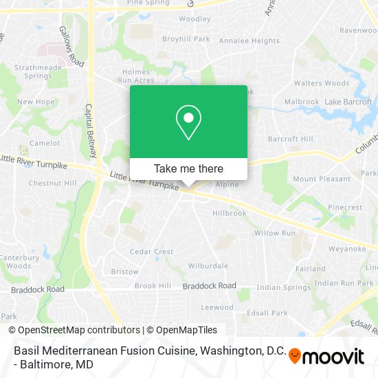 Basil Mediterranean Fusion Cuisine map