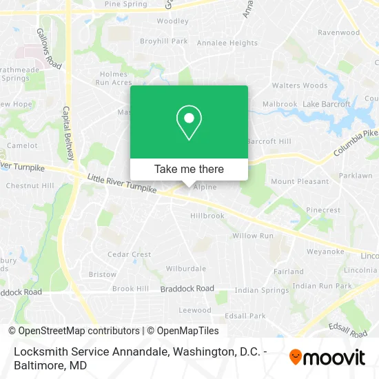 Locksmith Service Annandale map