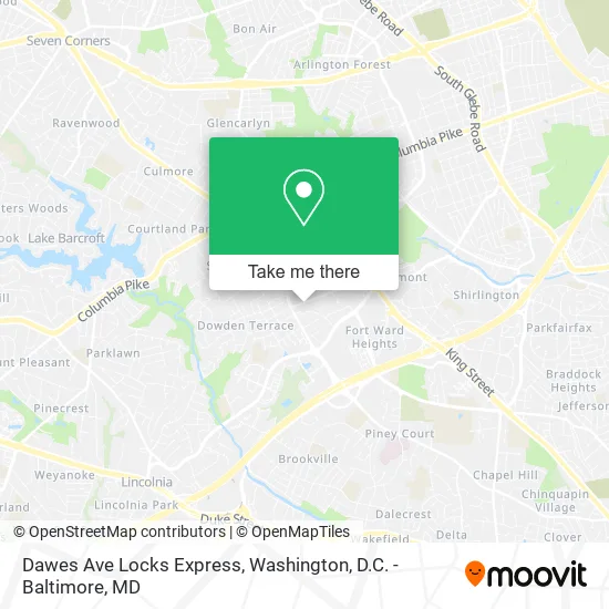 Dawes Ave Locks Express map
