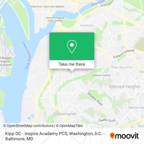 Mapa de Kipp DC - Inspire Academy PCS