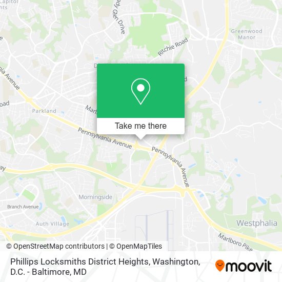 Phillips Locksmiths District Heights map