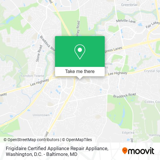 Frigidaire Certified Appliance Repair Appliance map