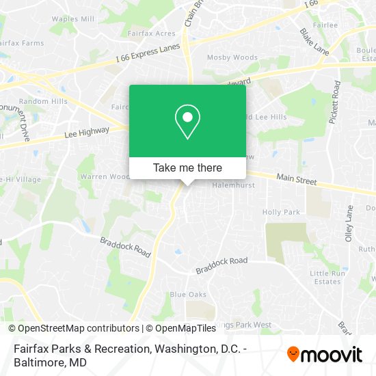 Mapa de Fairfax Parks & Recreation