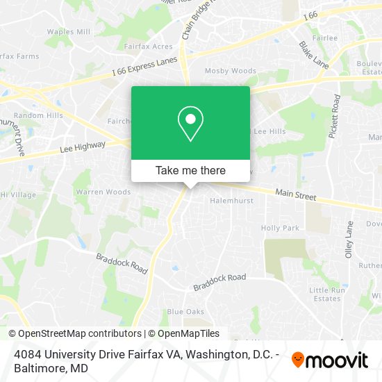 4084 University Drive Fairfax VA map