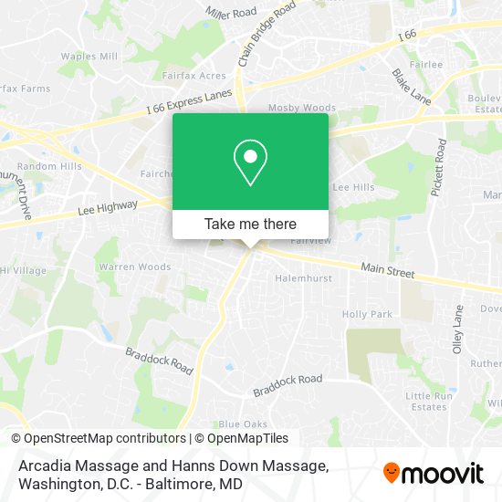 Arcadia Massage and Hanns Down Massage map