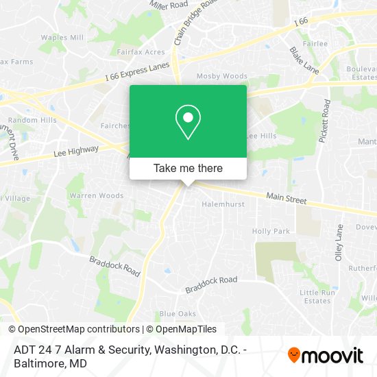 Mapa de ADT 24 7 Alarm & Security