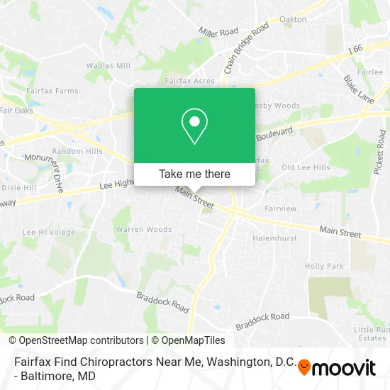 Fairfax Find Chiropractors Near Me map