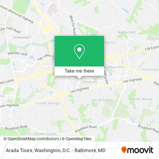 Arada Tours map