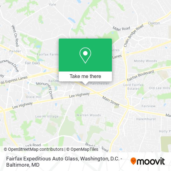 Fairfax Expeditious Auto Glass map