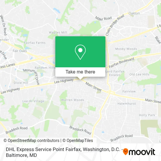 DHL Express Service Point Fairfax map