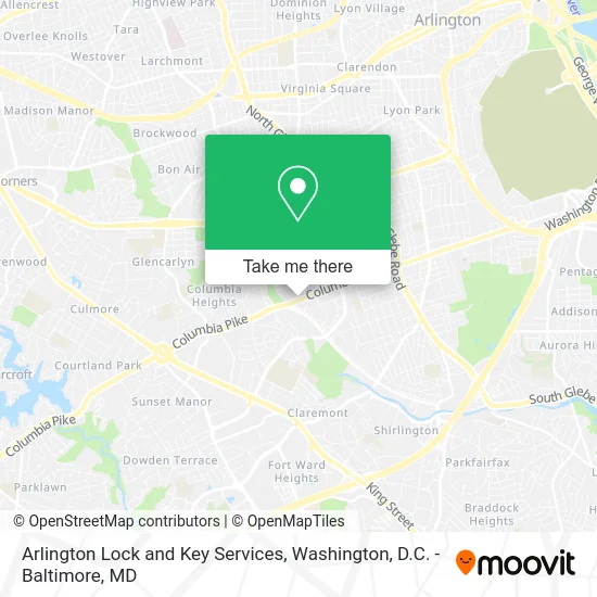 Arlington Lock and Key Services map