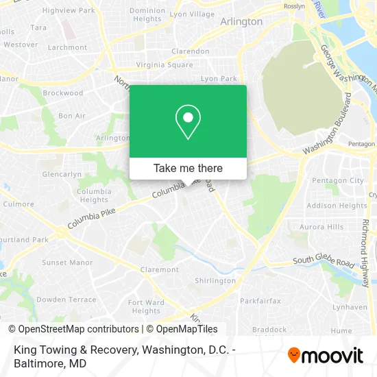 King Towing & Recovery map