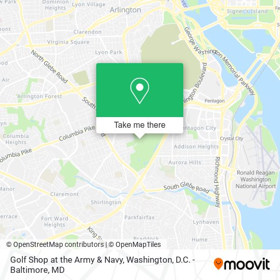 Golf Shop at the Army & Navy map