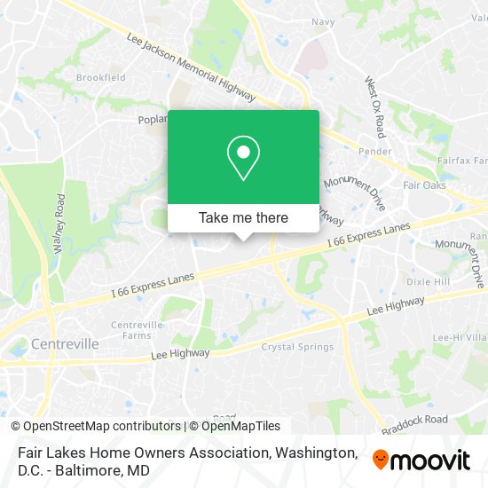 Fair Lakes Home Owners Association map