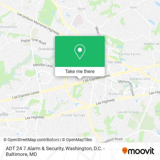 Mapa de ADT 24 7 Alarm & Security