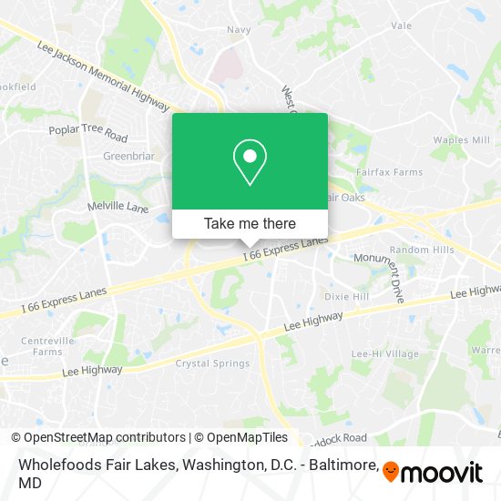 Mapa de Wholefoods Fair Lakes