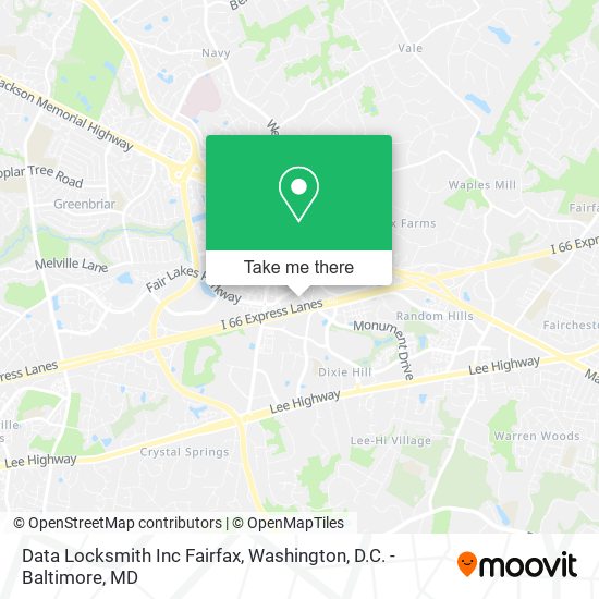 Mapa de Data Locksmith Inc Fairfax