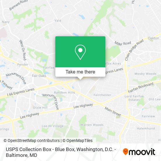 USPS Collection Box - Blue Box map