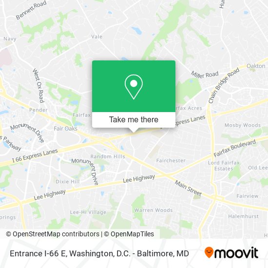 Entrance I-66 E map