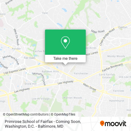 Primrose School of Fairfax - Coming Soon map