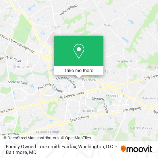 Family Owned Locksmith Fairfax map