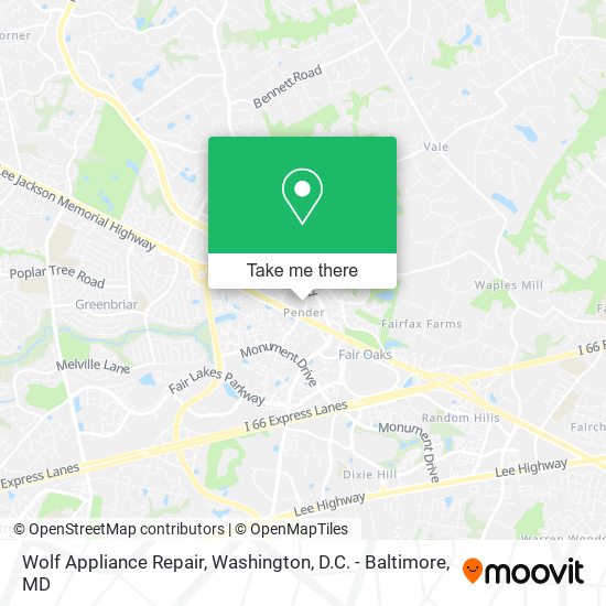 Mapa de Wolf Appliance Repair