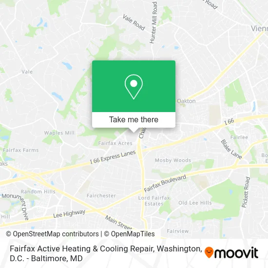 Fairfax Active Heating & Cooling Repair map