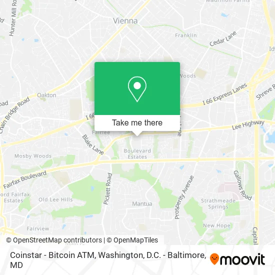 Mapa de Coinstar - Bitcoin ATM