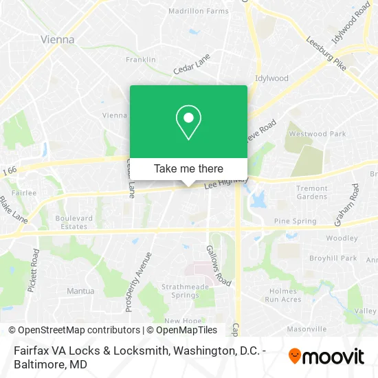 Mapa de Fairfax VA Locks & Locksmith