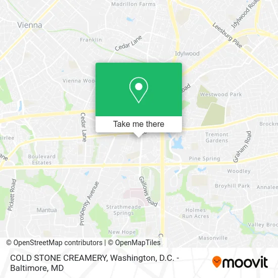 COLD STONE CREAMERY map