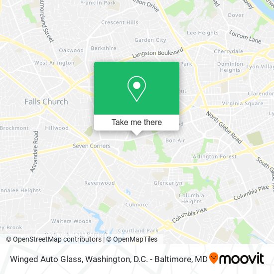 Mapa de Winged Auto Glass
