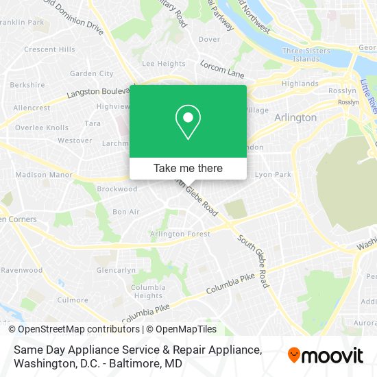 Same Day Appliance Service & Repair Appliance map