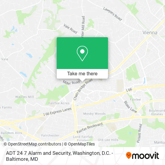Mapa de ADT 24 7 Alarm and Security
