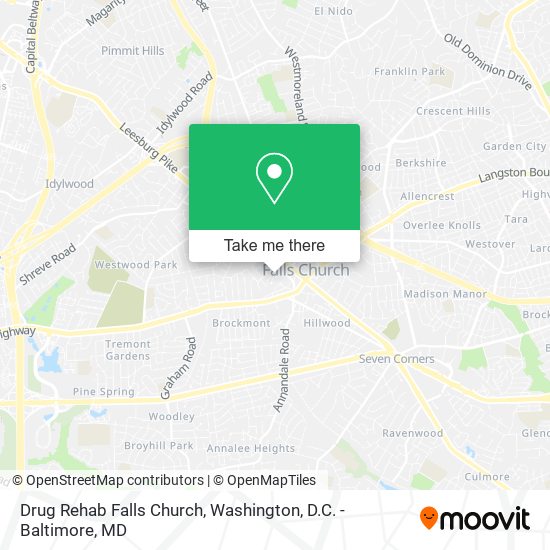 Drug Rehab Falls Church map