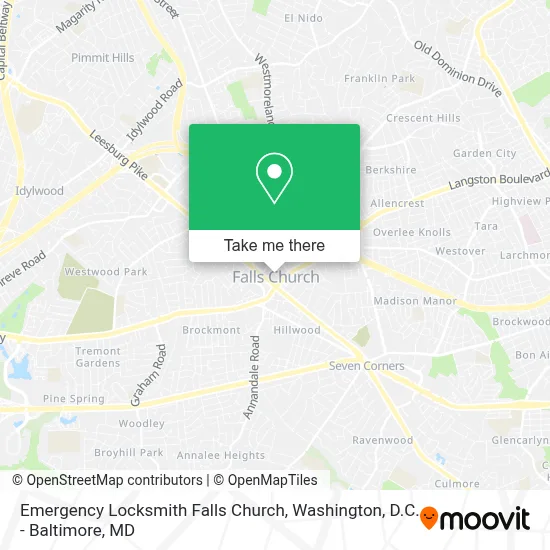 Emergency Locksmith Falls Church map
