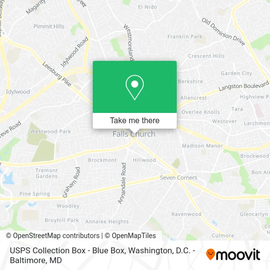 USPS Collection Box - Blue Box map
